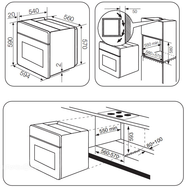 Духовой шкаф zanussi zob35712bk